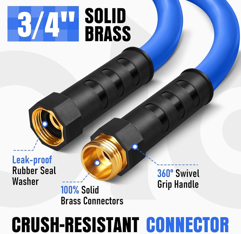 EOOIO Heavy Duty Garden Hose 35 ft, Non-Expanding Flexible Water Hose, Kink Resistant Lightweight Hybrid Hose, Leakproof Hose Male to Female Fittings - Image 5